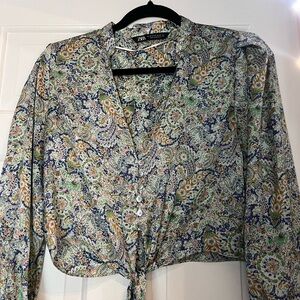 Zara printed blouse size xs